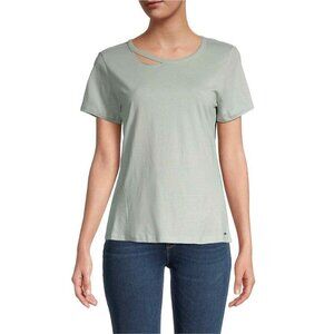 n: Philanthropy NWT Cypress Sage Green Harlow BFF Cutout   Short Sleeve T-shirt